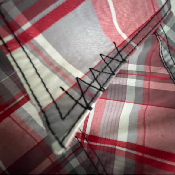 Carbon Plaid Women’s Slim Fit Roll-Tab Sleeves Button Down Collared Perfect NWOT - Picture 10 of 16